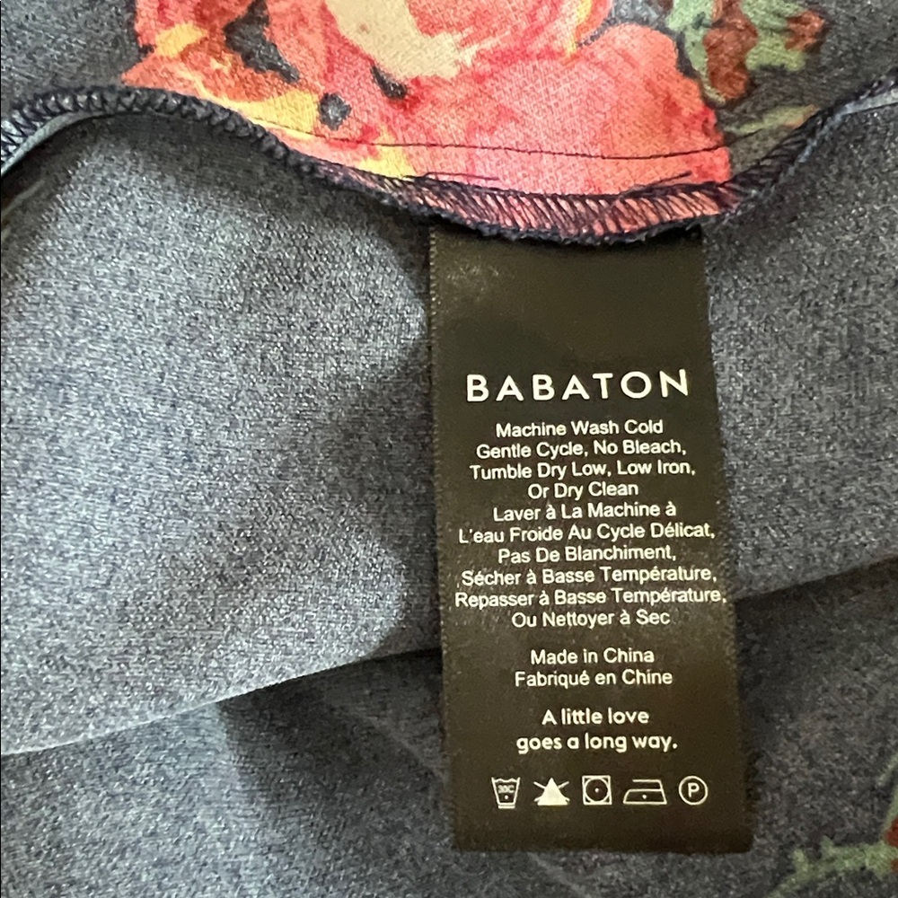 Aritzia Babaton High Low Faux Wrap Flutter Sleeve Dress Blue Floral Size 2 - Picture 9 of 11
